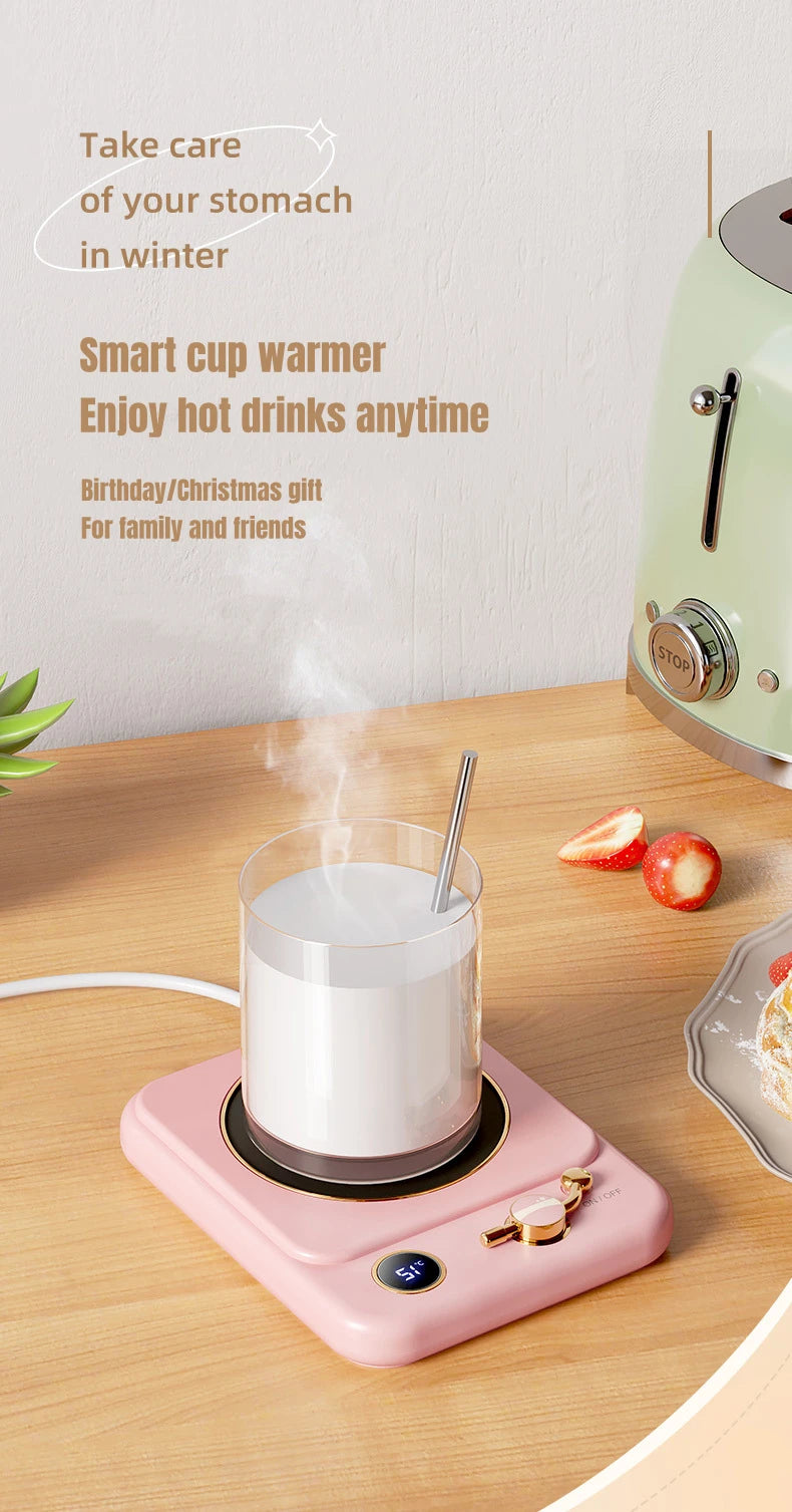 Electric Coffee Cup Warmer – 3-Setting Temperature Control Heating Coaster