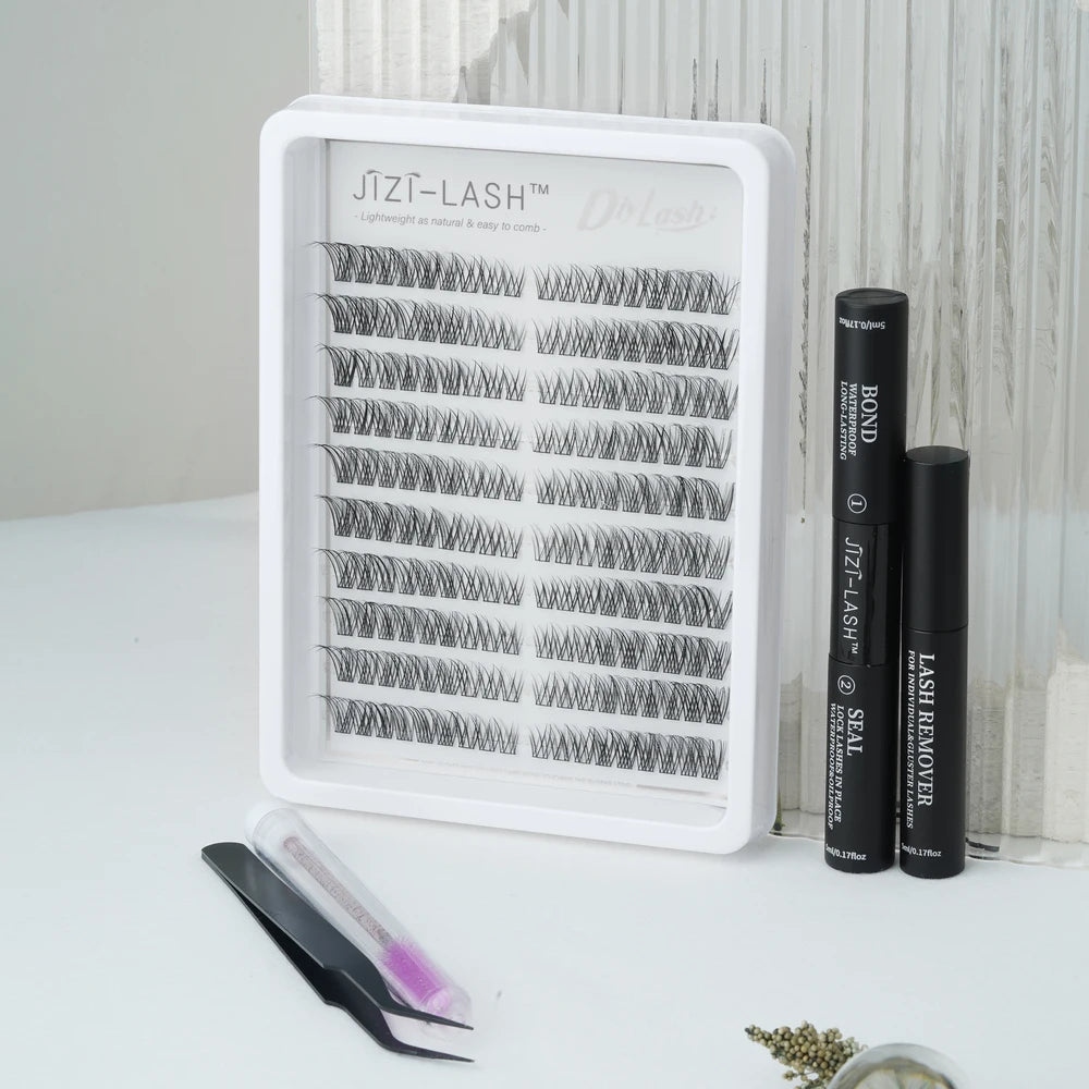 10 Rows Wispy Individual Cluster Lashes – CC Curl (12mm)