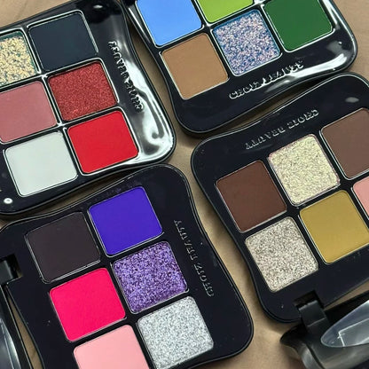 6-Color Green Chameleon Butterfly Eyeshadow Palette – Gothic Glam with a Twist