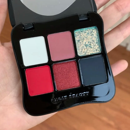 6-Color Green Chameleon Butterfly Eyeshadow Palette – Gothic Glam with a Twist