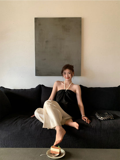 Satin Wide-Leg Pants – Elegant Korean Fashion Summer Trousers