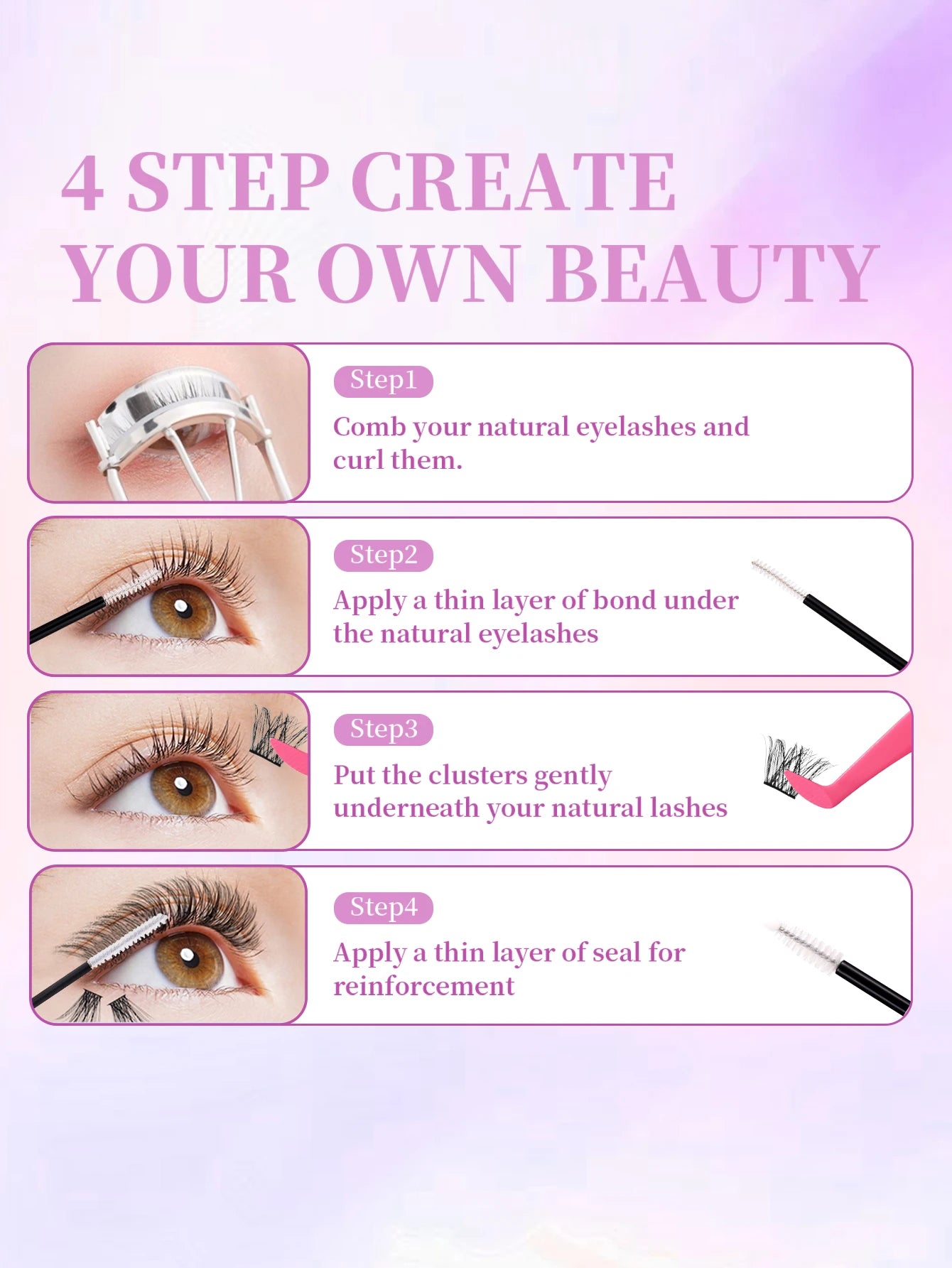 💖 Eyelash Bond & Seal – Long-Lasting Cluster Lash Glue