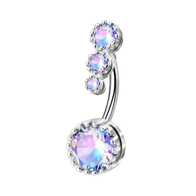 Heart-Shaped Navel Ring – 14G Water Drop Belly Button Piercing Jewelry