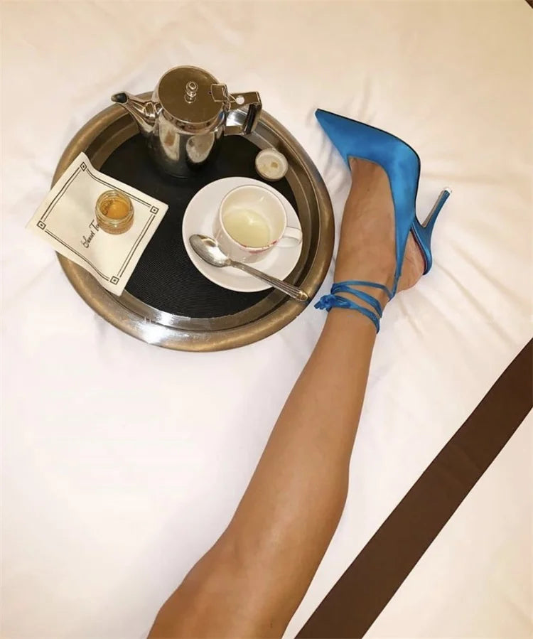 Pointed Toe Ankle Strap Party Heels