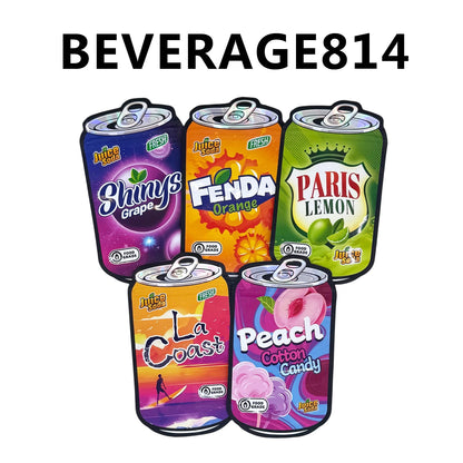 50pcs Holographic Juice Can Stand-Up Mylar Bags – Resealable Zip Pouches