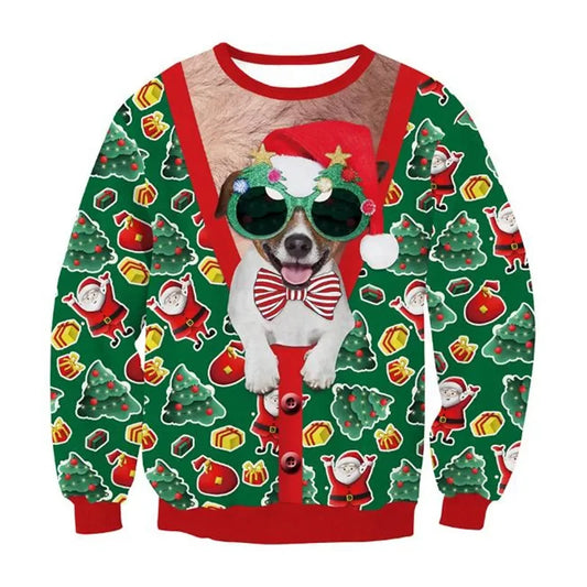 3D Funny Christmas Sweater – Green Holiday Jumper for Party & Festive Wear