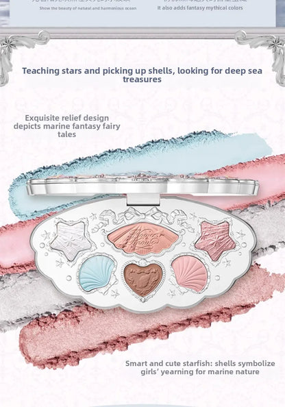 Shell Pearl 6-Color Eyeshadow Palette – Matte, Shimmer &amp; Metallic Glow