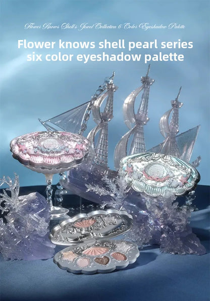 Shell Pearl 6-Color Eyeshadow Palette – Matte, Shimmer &amp; Metallic Glow
