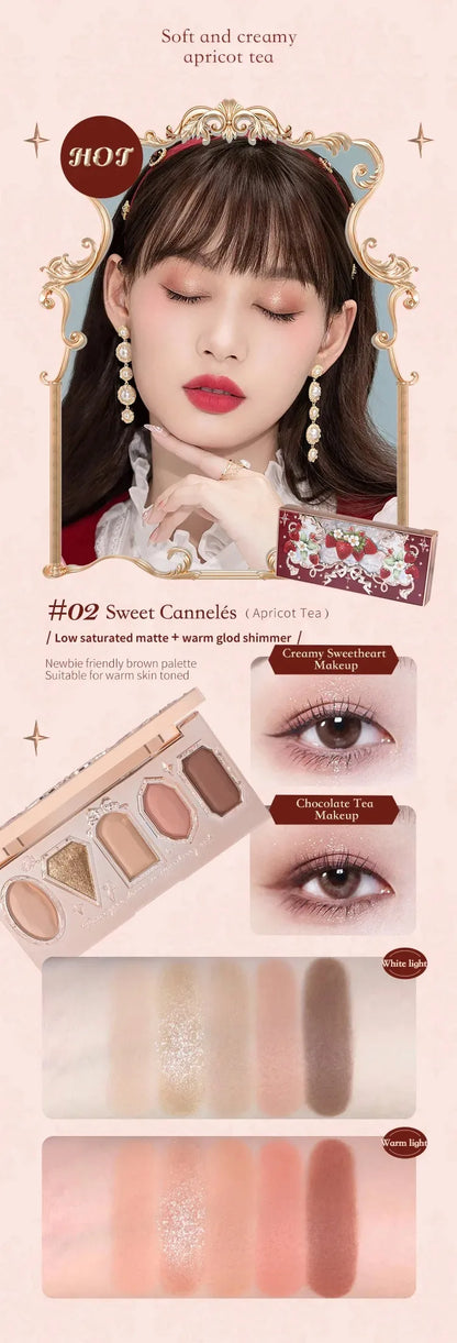 Moonlight Mermaid Eyeshadow Palette – 5-Color Matte & Shimmer Chameleon Finish