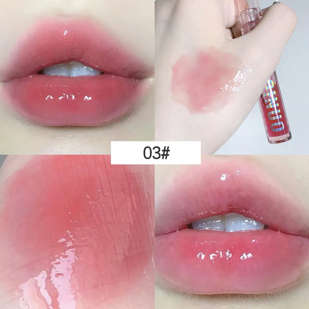 Water-Gloss Mirror Jelly Lip Gloss Set (4 PCS) – Moisturizing, Shimmer Finish