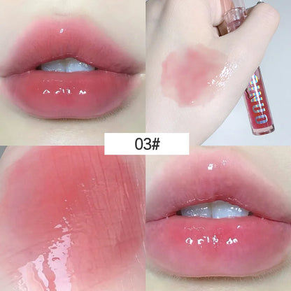 Water-Gloss Mirror Jelly Lip Gloss Set (4 PCS) – Moisturizing, Shimmer Finish