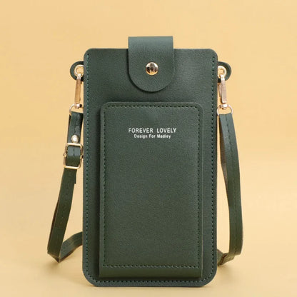 Women’s Touch Screen Crossbody Purse – Soft PU Leather Shoulder Bag with Wallet Function