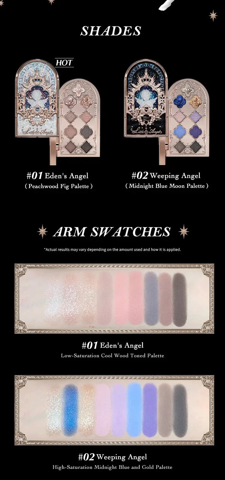 Little Angel 9-Color Eyeshadow Palette – Shimmer & Glitter Finishes