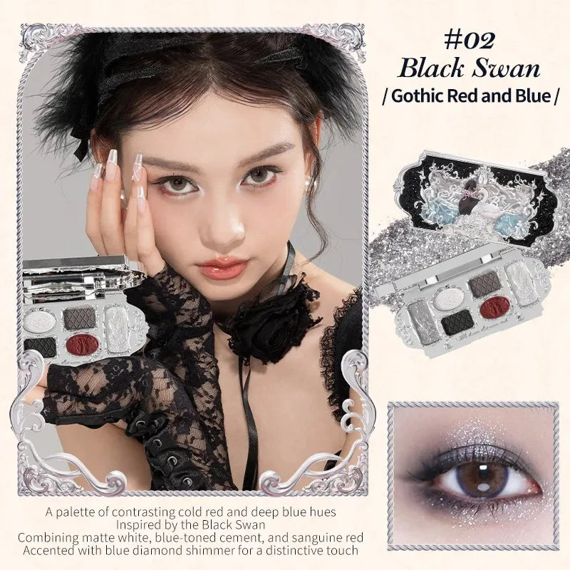 Moonlight Mermaid Eyeshadow Palette – 5-Color Matte & Shimmer Chameleon Finish