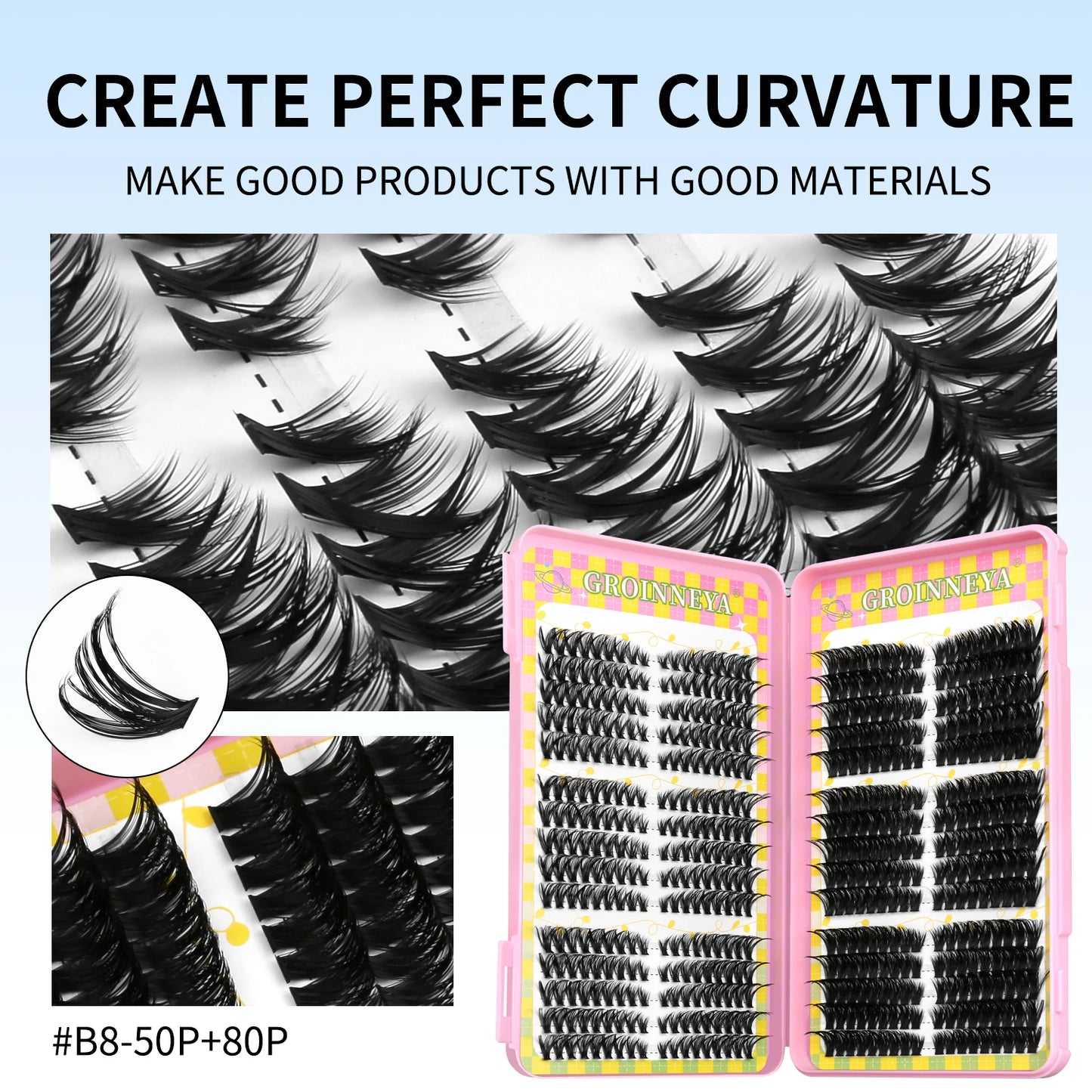 Lash Clusters Kit – 540PCS Cat-Eye Lash Extension Set with Bond & Seal