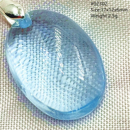 Natural Blue Topaz Quartz Pendant Necklace – Oval Healing Stone Jewelry