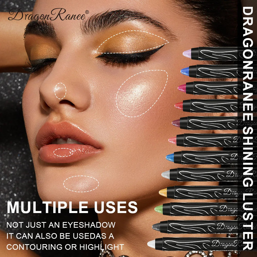 Glitter Eyeshadow & Eyeliner Pencil Set (12 Colors)