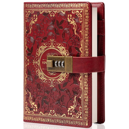 A5 Retro Password Lock Notebook – PU Leather Journal with Privacy Lock for Writing & Diary