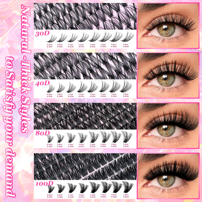 DIY Lash Extension Kit – 720pcs Individual Lash Clusters with Bond & Seal