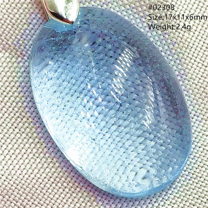 Natural Blue Topaz Quartz Pendant Necklace – Oval Healing Stone Jewelry