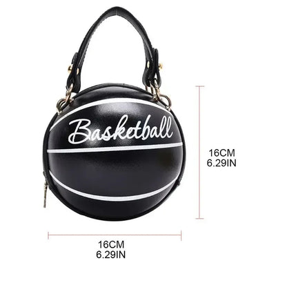 PU Basketball Women’s Shoulder Bag – Fun Pink Sports-Inspired Chain Messenger Bag