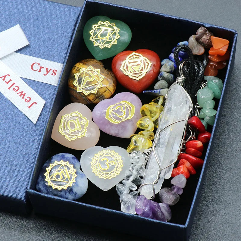 Chakra Yoga Reiki Stone Set – Natural Crystal Healing Collection