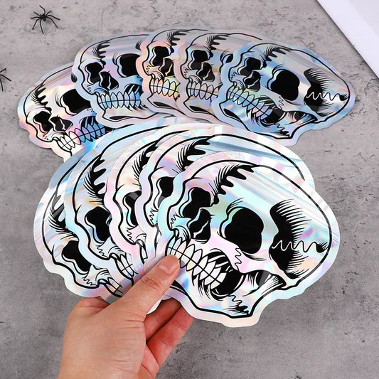 Halloween Skull Candy Bags – Self-Sealing Party Favor Pouches (10–100pcs)