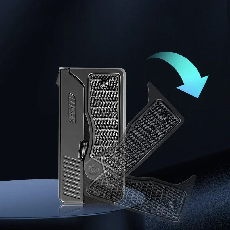 Windproof Gas-Electric Plasma Lighter – USB Type-C Rechargeable Folding Gun-Shaped Torch