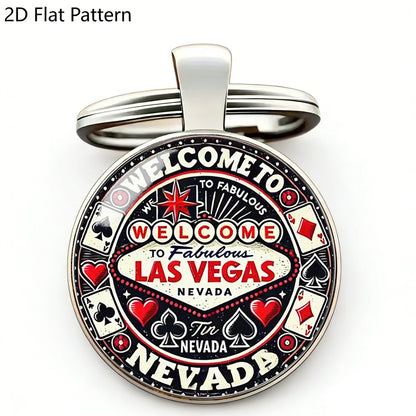 Vintage Las Vegas Welcome Keychain