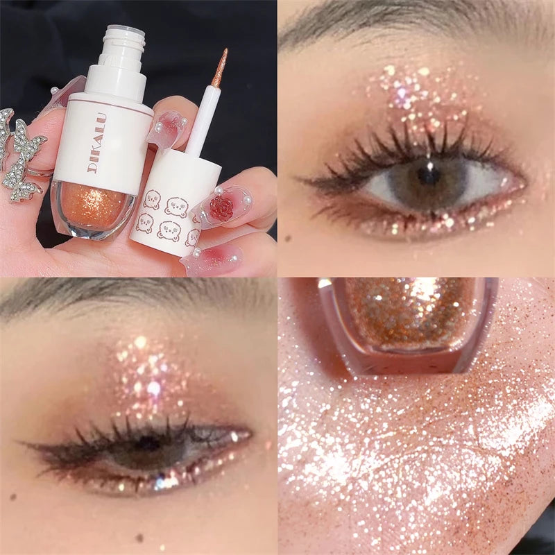 Bear Bowling Ball Liquid Eyeshadow – Super Sparkle Pearl Glitter Eye Makeup