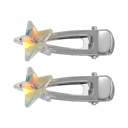 2Pcs Butterfly &amp; Star Rhinestone Hair Clip Set – Sweet Sparkle for Any Style