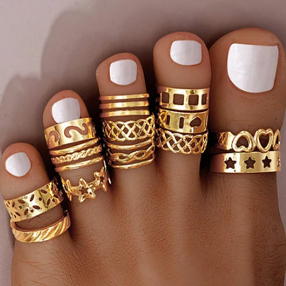 13pcs Adjustable Toe Ring Set – Minimalist Summer Beach Jewelry