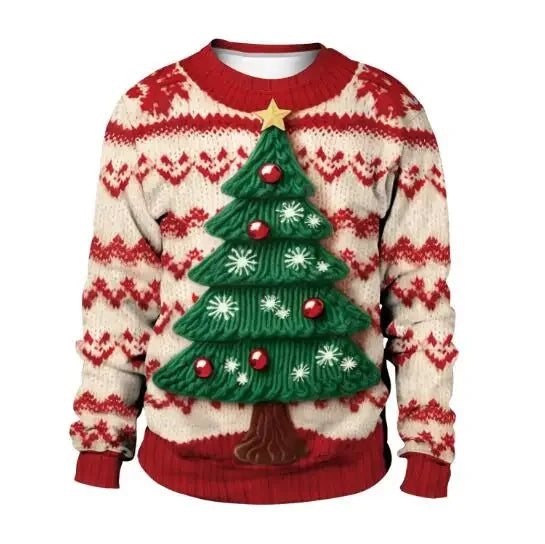 3D Funny Christmas Sweater – Green Holiday Jumper for Party & Festive Wear