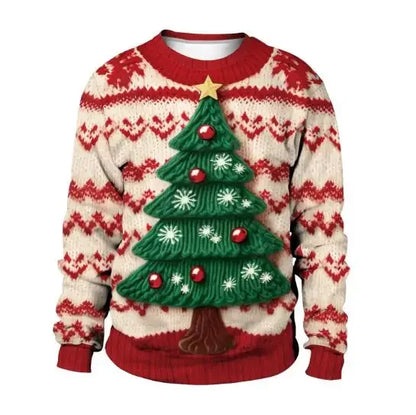 3D Funny Christmas Sweater – Green Holiday Jumper for Party & Festive Wear