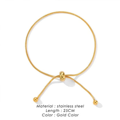 Adjustable Stainless Steel Anklet – Women’s Round Snake Chain Bracelet (30cm)