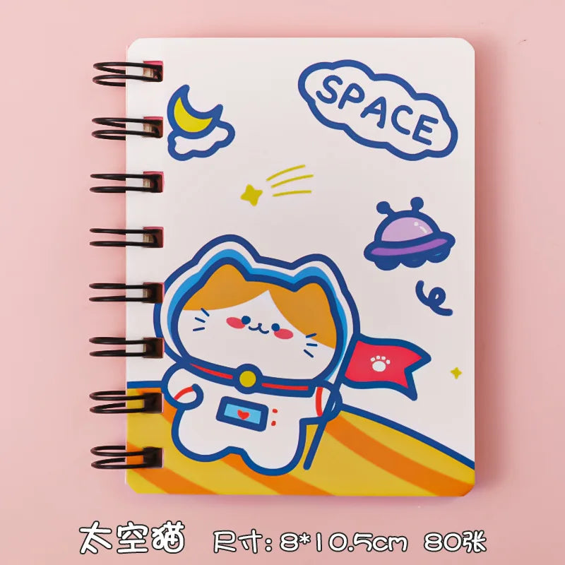 Kawaii Cartoon Animals Mini Spiral Notebook – A7 Planner & School Supplies