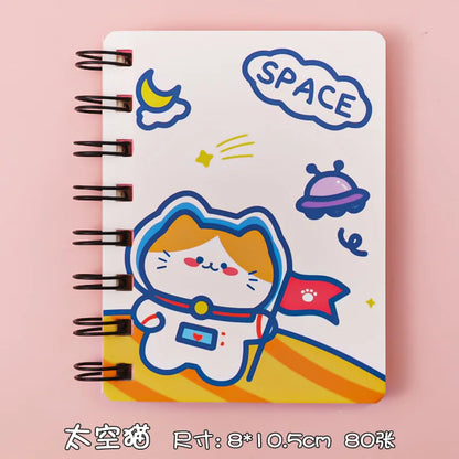 Kawaii Cartoon Animals Mini Spiral Notebook – A7 Planner & School Supplies