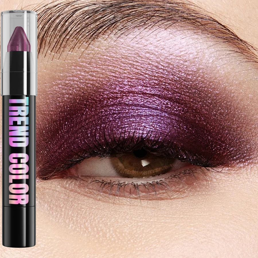 24-Color Pearlescent Glitter Eyeshadow & Eyeliner Pencil – Waterproof, Shimmer & Matte Eye Makeup