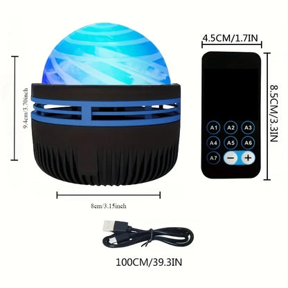 Aurora Borealis Starry Sky Projection Light – LED Night Light with Remote Control & 7 Lighting Effects