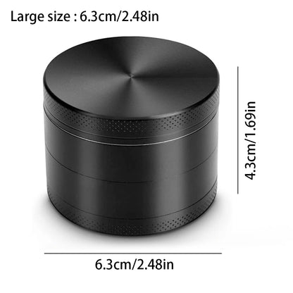 63mm Premium Zinc Alloy Grinder – 4-Layer Multifunctional Herb & Spice Crusher