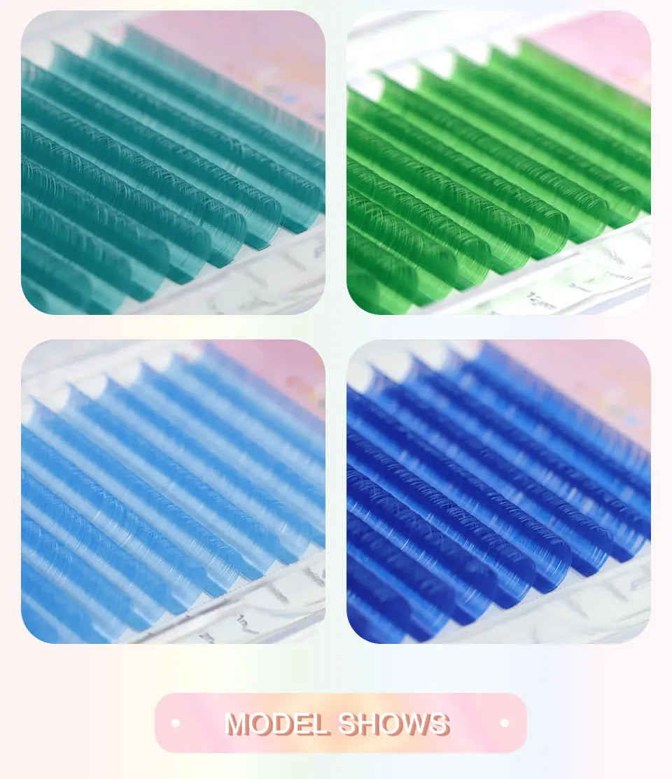 Glow-in-the-Dark Neon UV Lash Extensions – Fluorescent Color Faux Mink C Curl