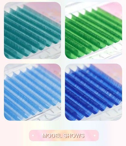 Glow-in-the-Dark Neon UV Lash Extensions – Fluorescent Color Faux Mink CC Curl