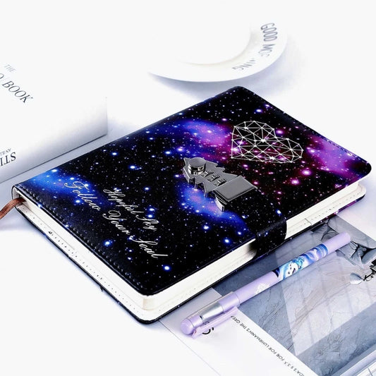 A5 Locking Journal – Digital Password Notebook with Combination Lock & Constellation Design