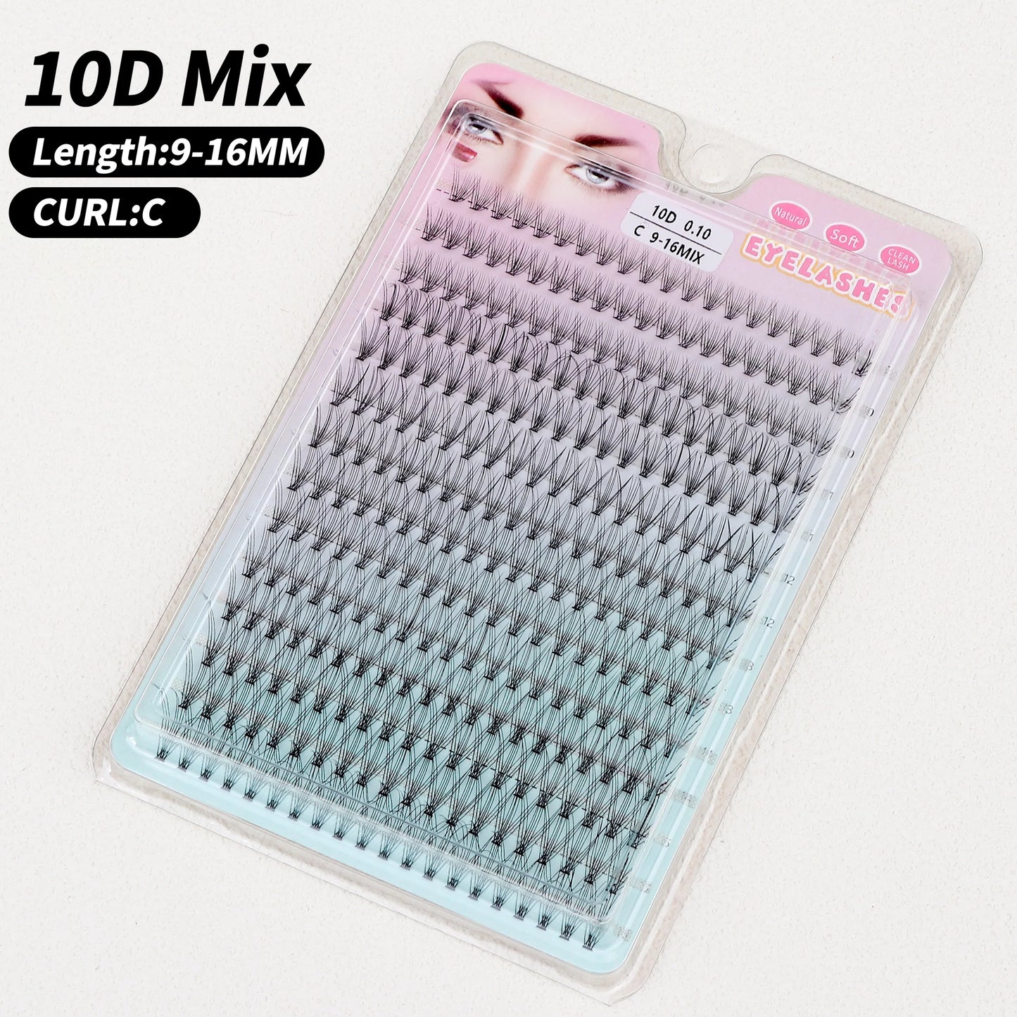 Individual 20–100D Cluster Lashes – 280pcs Mixed Tray Volume Extensions