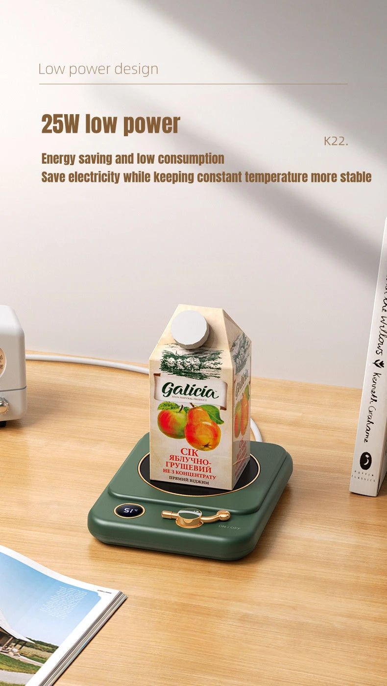 Electric Coffee Cup Warmer – 3-Setting Temperature Control Heating Coaster