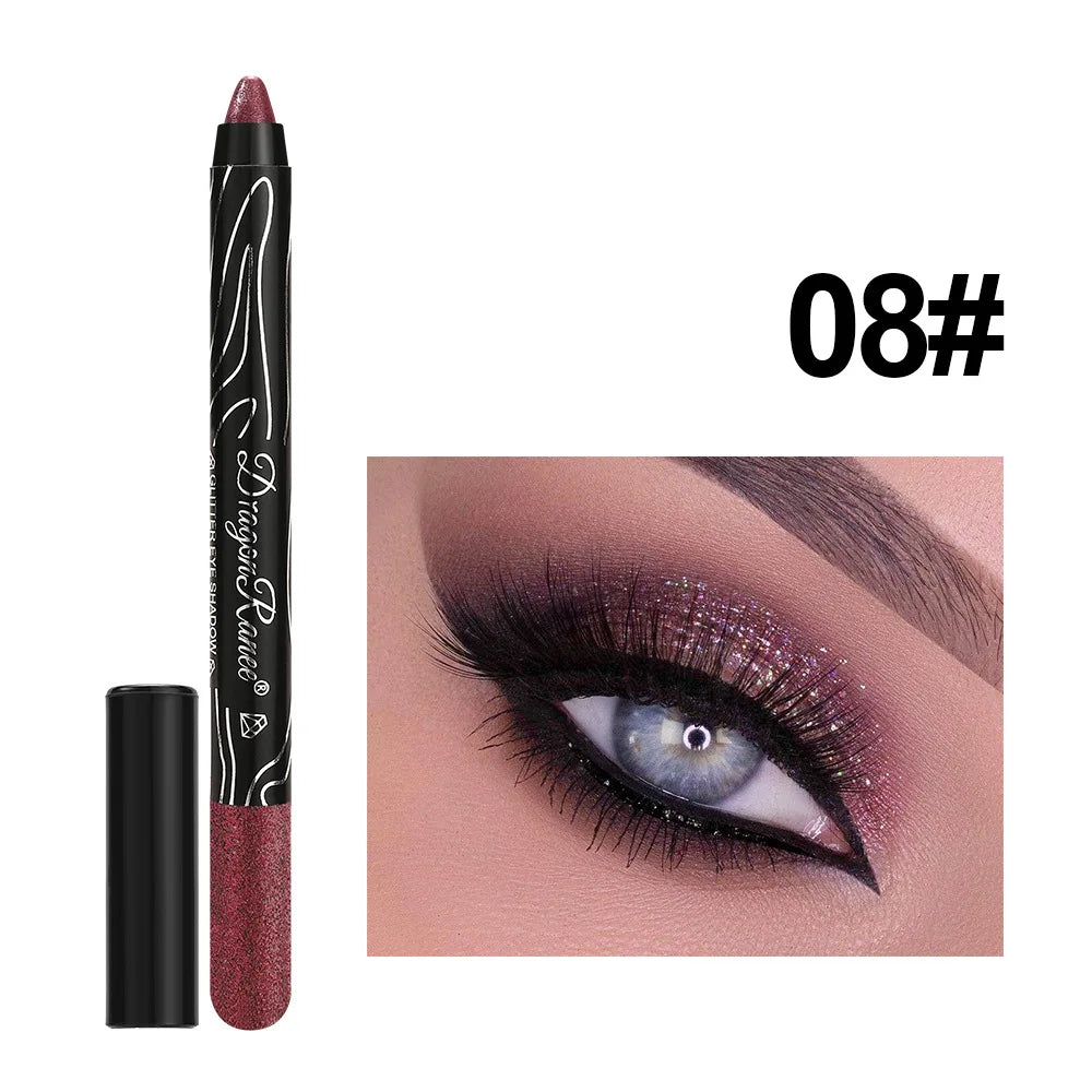 Glitter Eyeshadow & Eyeliner Pencil Set (12 Colors)