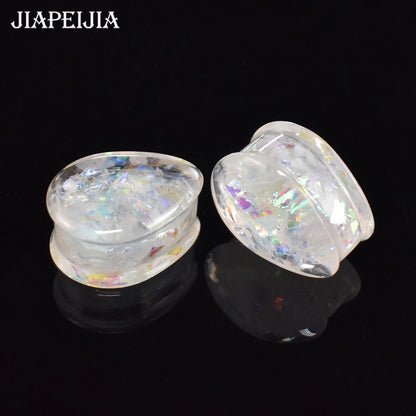 Drop-Shaped Acrylic Ear Tunnels – Bold Style, Lightweight Comfort