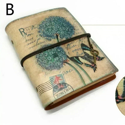 Vintage PU Leather Notebook – Kraft Paper Planner, Sketchbook & Writing Journal