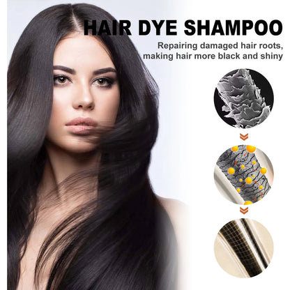 EELHOE 100ml Natural Plant Hair Dye Shampoo – 3-in-1 Grey Coverage for Men & Women