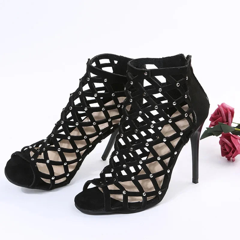 Women’s Open Toe Dance Heel Boots